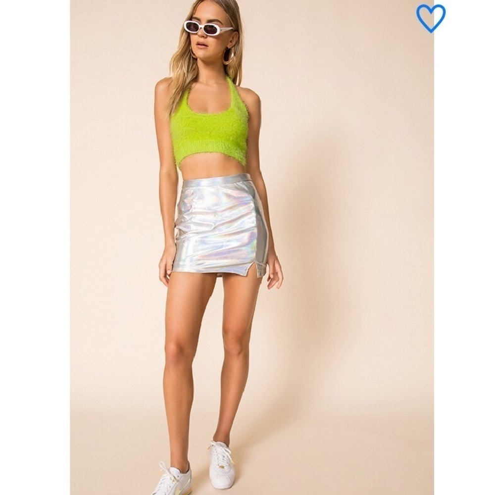 superdown metallic silver tamia mini skirt Size XXS